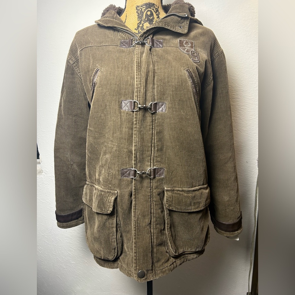 Okaïdi France boys’ brown corduroy sherpa lining winter jacket